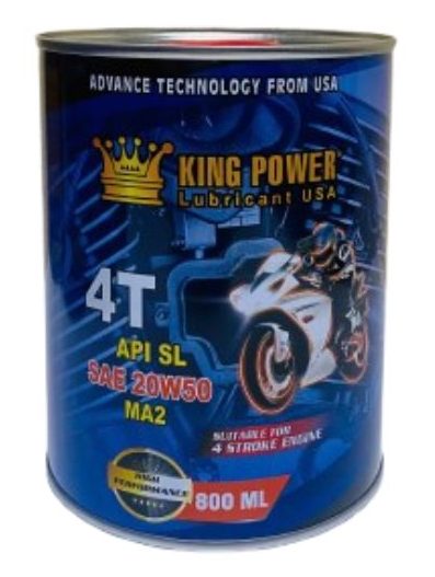 Dầu nhớt King Power 4T SAE 20W-50 API SL JASO MA2 0.8L chính hãng